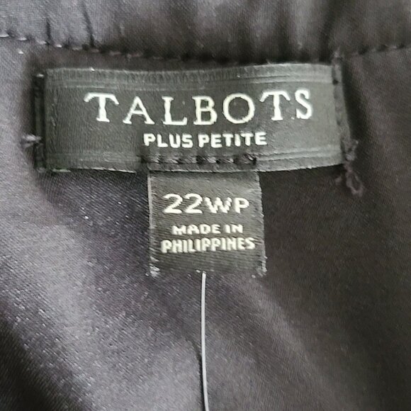 Talbots Plus Petite V Neck Shift Dress 22WP Black Fringe Sleeveless Lined NWT - Picture 2 of 10